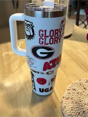 UGA TEAM TUMBLER with Handle - Collegiate Style
